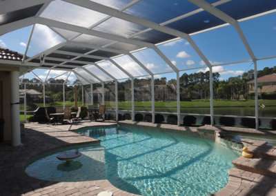 mansard roof style pool enclosure