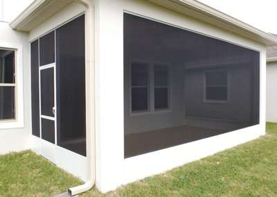 backyard patio enclosure side view - concrete slab