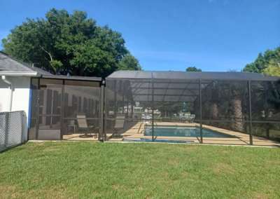 dome pool enclosure with patio roof