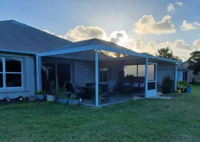 panoramic screen enclosure wth gable roof