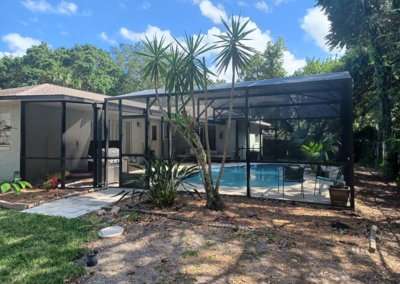 screen enclosure and pool enclosure combo