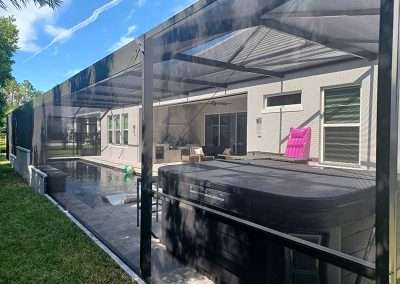 sanford extended pool enclosure and lanai back view