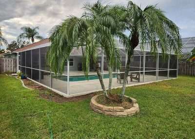 Edgewater pool enclosure - mansard roof - back view