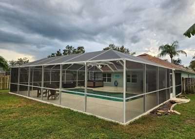 Edgewater pool enclosure - mansard roof - back view2