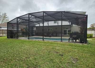 Orlando Pool Enclosure with covered patio back view