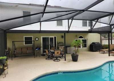Orlando Pool Enclosure with covered patio interior