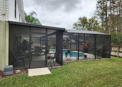 Orlando Pool Enclosure with covered patio side view