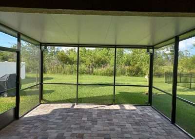 New Smyrna Beach patio enclosure with insulated roof - inside view