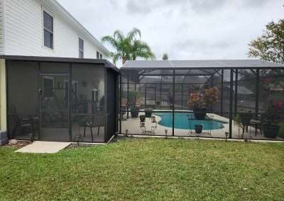 Orlando Pool Enclosure with covered patio back view