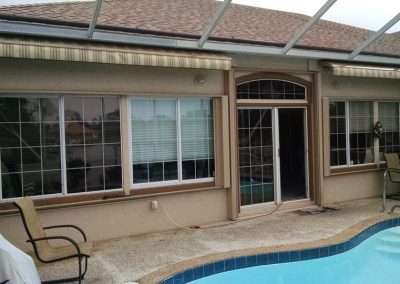 retractable awning inside pool enclosure