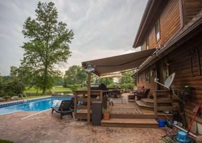 retractable awning over deck