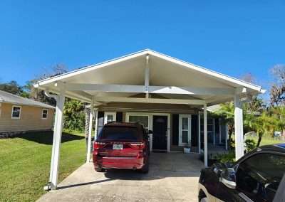 aluminum double carport - white