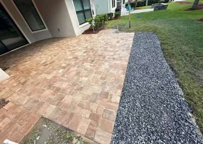 Extended Lanai paver brick patio - closeup